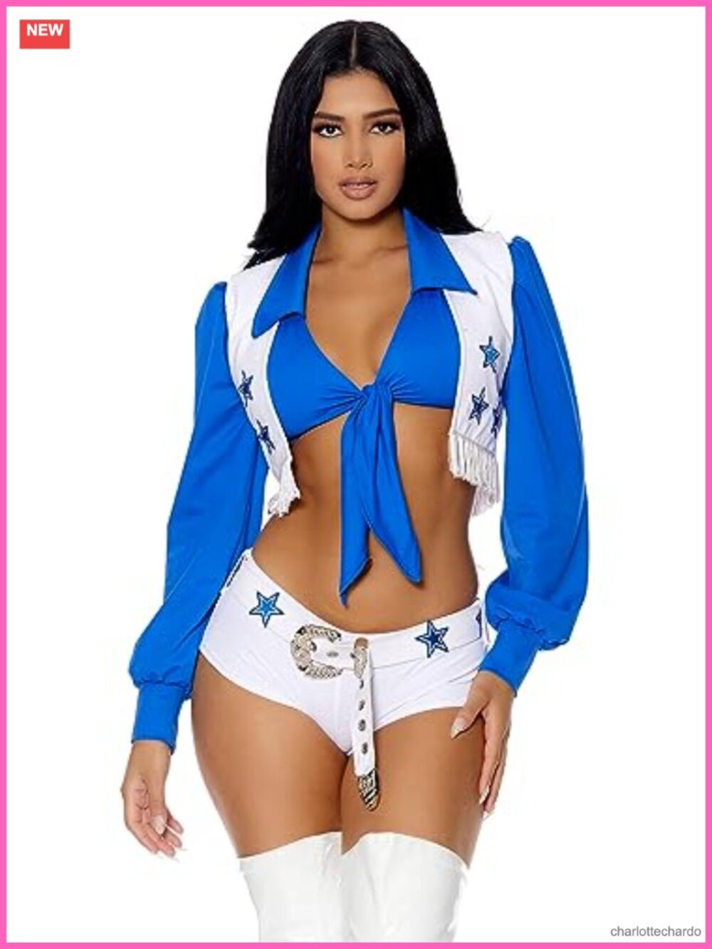 Sexy Cheerleader Costume Top Vest Shorts Belt Set Woman